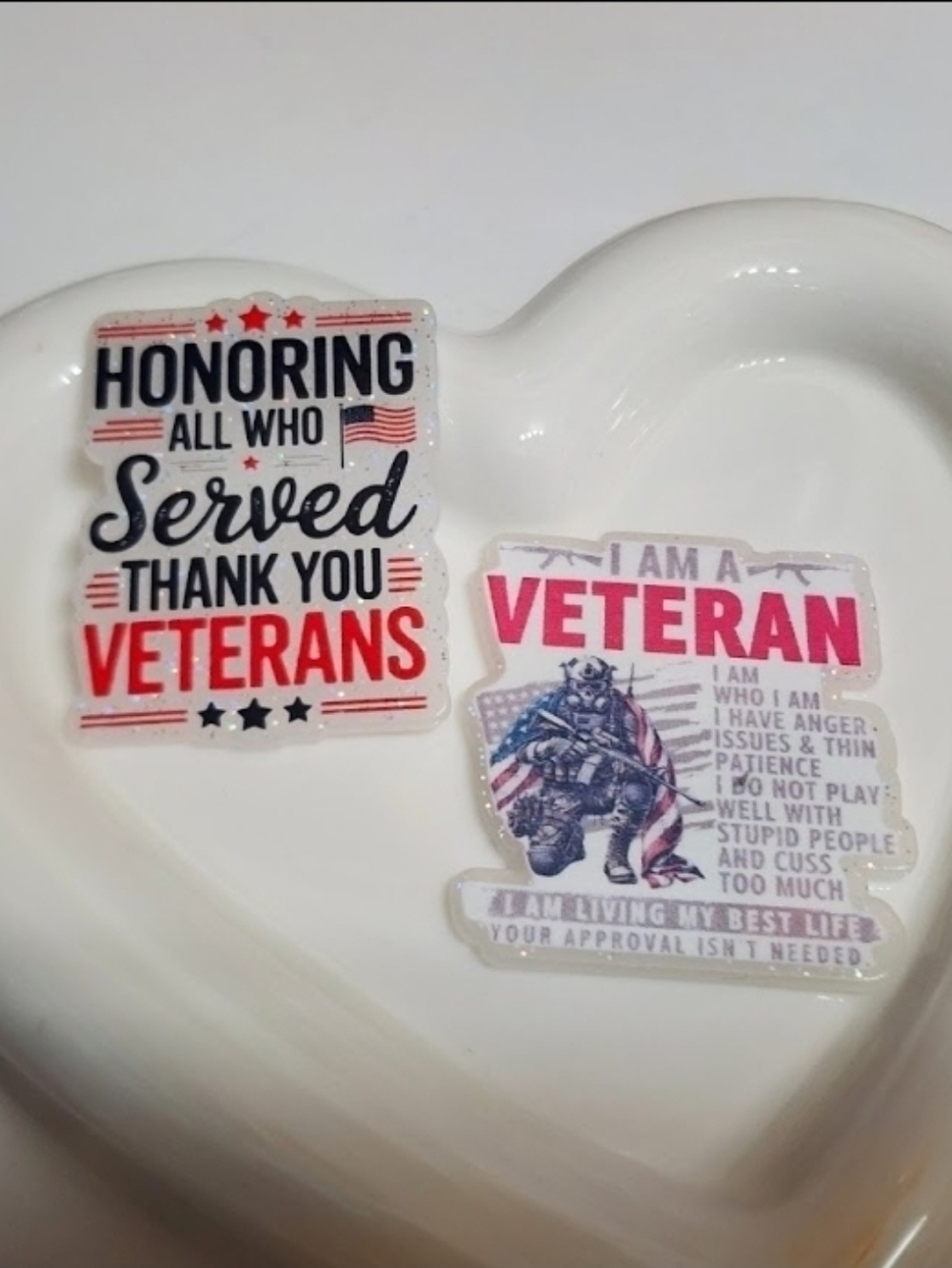 Veteran Flatbacks Flats Planar Badge‎ Magnet Keychain Bag Clip Beaded Pen